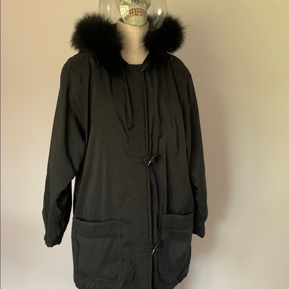 Forecaster Women's Black Fur-Trimmed Hooded Jacket - Picture 2 of 8
